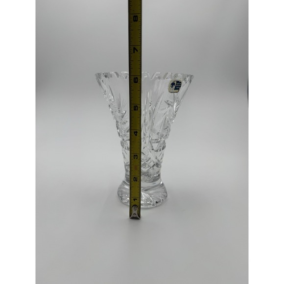 Vintage Led Cut Crystal Bud Vase 6" Inch Tall Scalloped Edge - Picture 7 of 9
